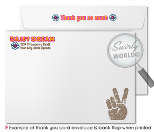 Hippie Chick Retro Flower Child 60s Peace Love 1970s Birthday Party Digital Invitations