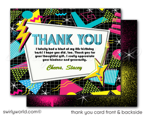 Step into 1980s neon-lit nostalgia with our Gen X Eighties Dance Party Invitation Set! 🎉🕺 Featuring neon colors, cool '80s fonts, Rubik's Cubes, and cassette tapes. Includes digital invitations, thank you cards, and envelopes. Personalize with your own photo. Perfect for milestone birthdays and themed events