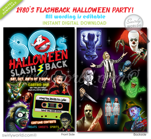 80s Beetlejuice, Gremlins, Freddy Krueger, Ghostbusters, Retro Halloween Party Invitation Digital80s Beetlejuice, Gremlins, Freddy Krueger, Ghostbusters, Retro Halloween Party Invitation Digital