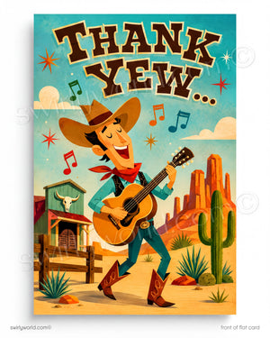 A retro-style Western 'Thank Yew.