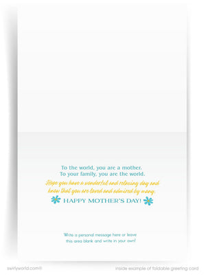The image is a blank greeting card with a message for Mother's Day. It is a blank card, and there is no text visible.