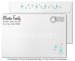 Digital 1950s Atomic Retro Mid-Century Modern Vintage Christmas Holiday Cards