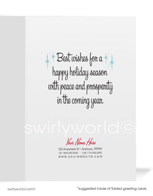 Digital 1950s Atomic Retro Mid-Century Modern Vintage Christmas Holiday Cards