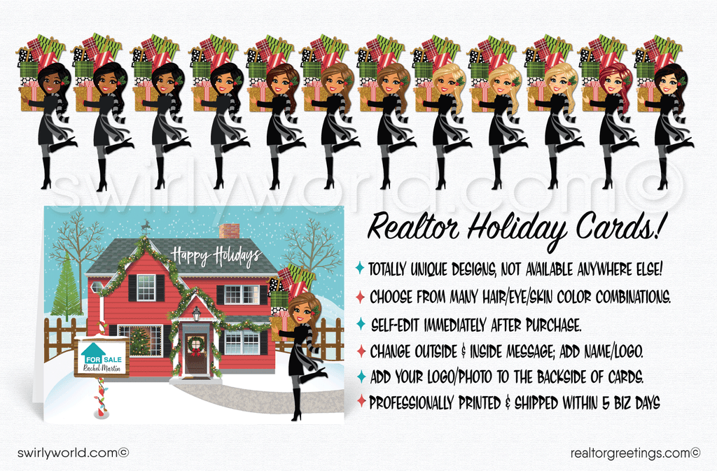 Digital Download Happy Holidays Merry Christmas Greeting Cards for Realtors® 