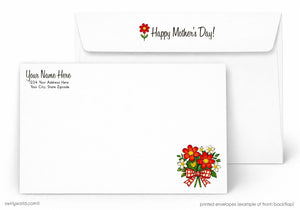 Mother's Day card with envelope featuring floral design and 'Happy Mother's Day!' text.