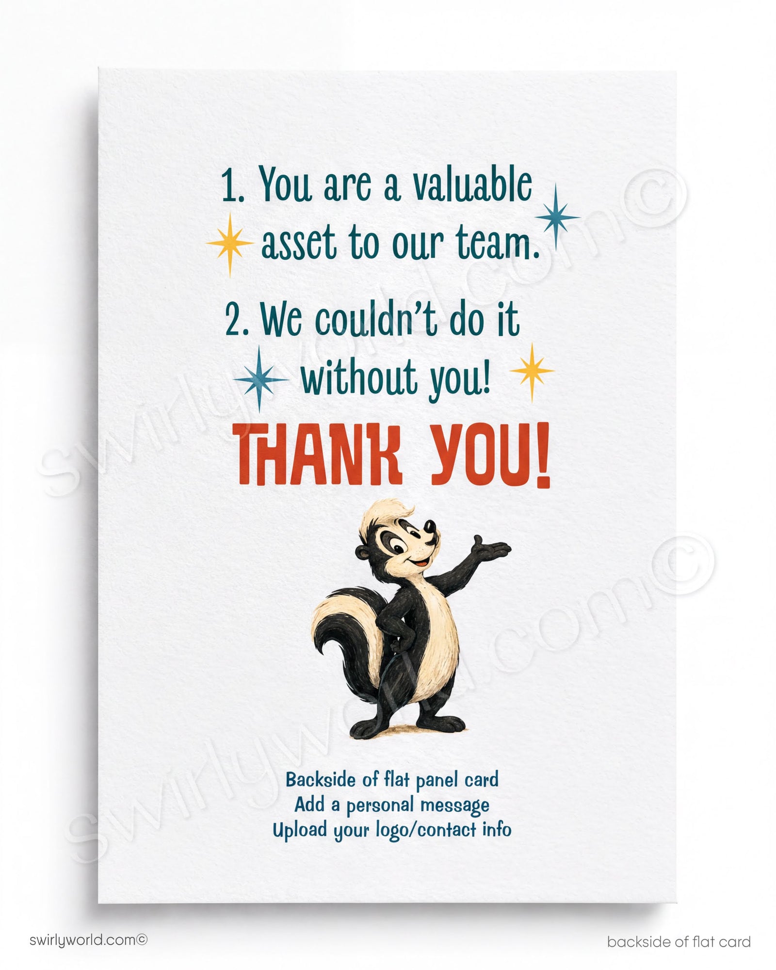 a cartoon skunk holding a sign that says "Here's my 2-scent..." The skunk is standing in a forest setting with various plants and trees in the background.