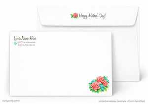 Mother's Day card with envelope featuring floral design and 'Happy Mother's Day!' text.