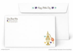 Mother's Day card with decorative envelope on a white background