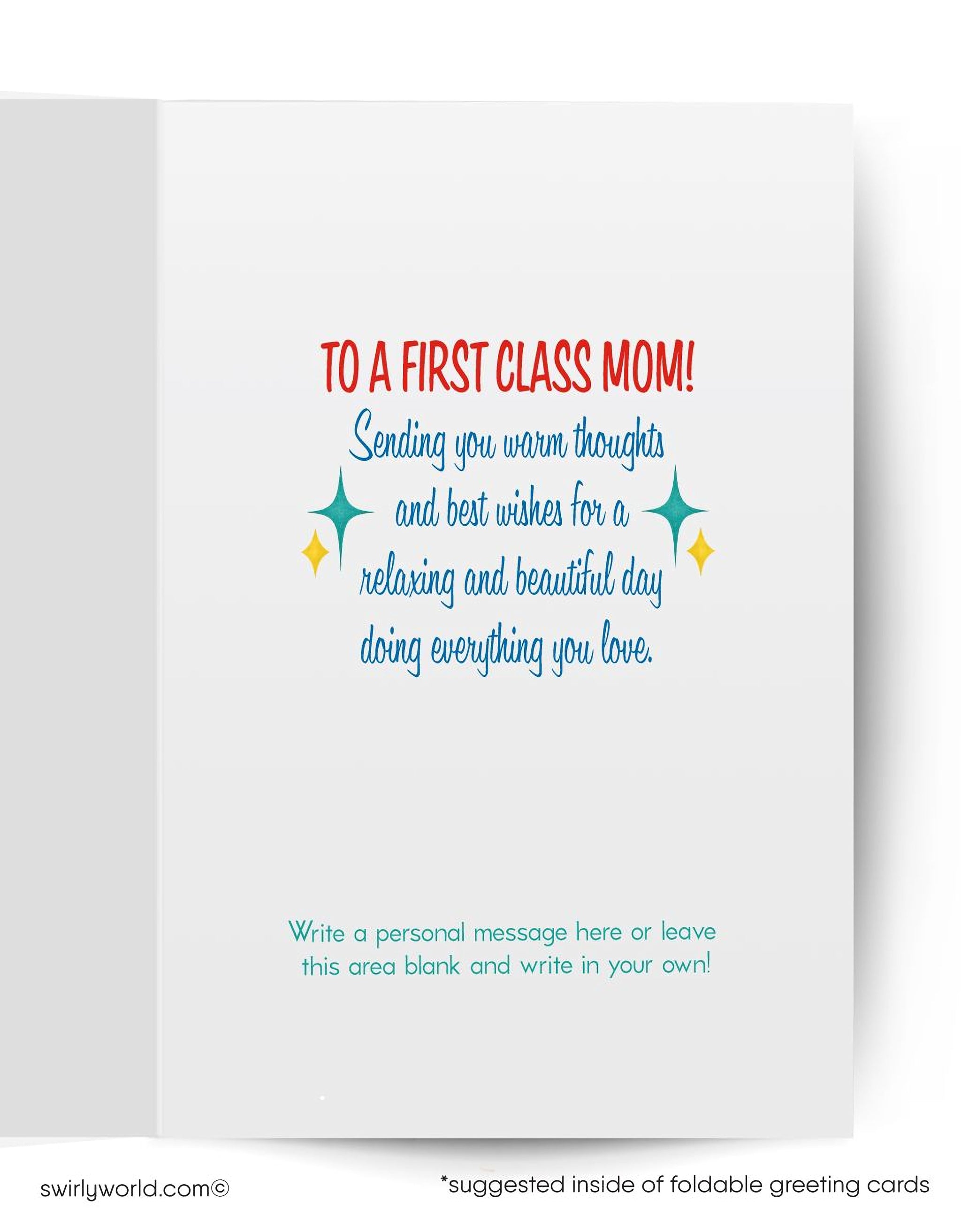 Vintage Mother's Day Card - Swirly World Designs Premium Print