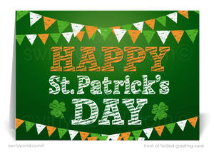 Celebrate St. Patrick’s Day with a custom business greeting card! Personalize with your name & message to share appreciation and spread the luck of the Irish.
