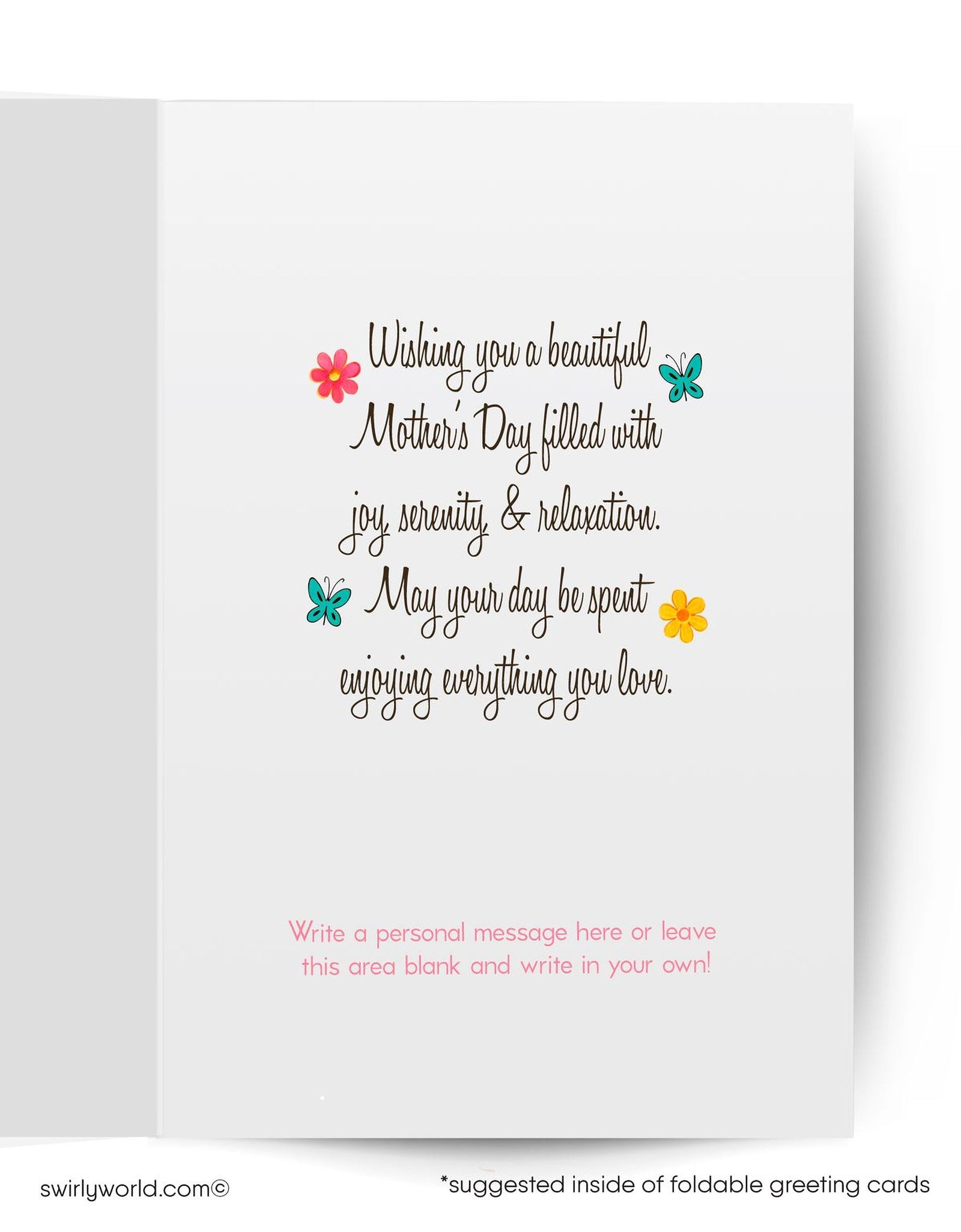 Happy Mother's Day greeting card with a 1950s-60s cartoon flower character on a blue background