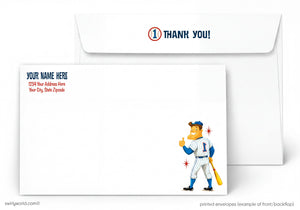 Envelopes with a cartoon character and 'THANK YOU!' text on a white background