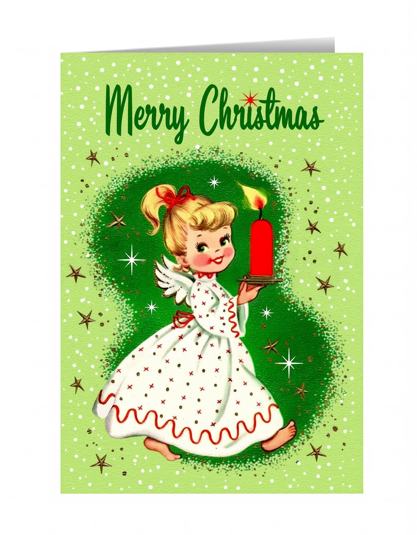 The image is a holiday-themed envelope with a deer wearing a wreath and a magnifying glass. The envelope has a "Happy Holidays" message and a "Swirly World" logo.