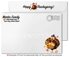 Digital Funny Turkey Business Happy Thanksgiving Greeting Cards for Customers
