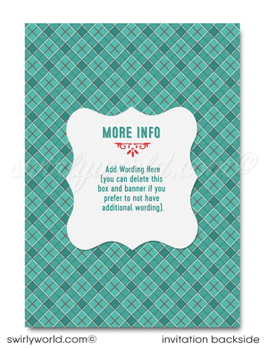 Vintage Woodland Forests Retro Christmas Holiday Dinner Party Invitations