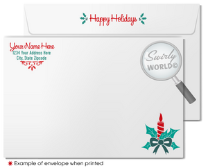 Vintage Woodland Forests Retro Christmas Holiday Dinner Party Invitations