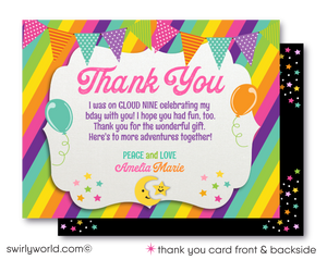 Magical Rainbow Unicorn "Cloud Nine" Sleepover Slumber Party Invitation Digital Download