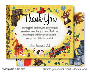 Vintage Nursery Rhymes "Little Golden Book" Printed Thank You Cards and Envelopes 
