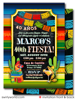 Printed on high-quality card stock, every detail of this Fiesta Mexican themed birthday invitation promises to impress your guests with its professional finish and creative flair. From the bold and bright color palette to the intricate designs that echo the spirit of a Mexican fiesta, this invitation is not just a call to party—it's an announcement of a memorable adventure in celebration of your little one's first milestone.