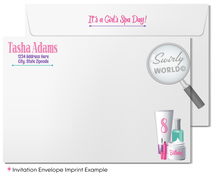 Diva Spa Day "Pamper Me" Girls Day Out Manicure Pedicure Digital Birthday Party Invites for Girls
