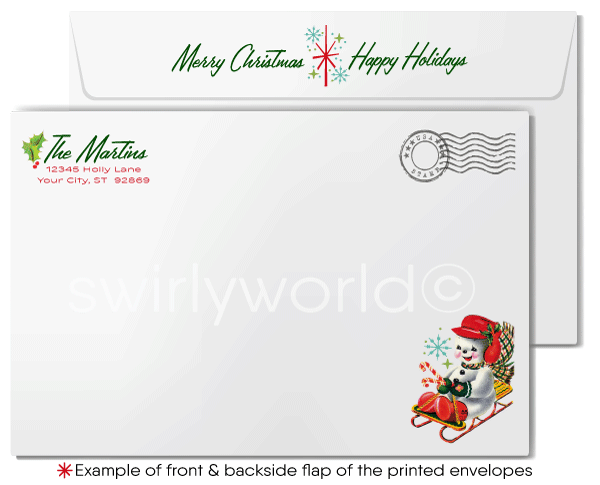 Atomic Retro Mid-Century Modern Christmas Holiday Photo Card Digital Printable Download