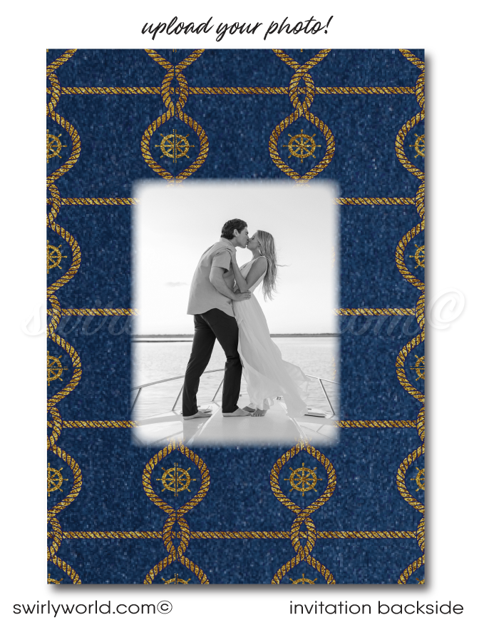 Nautical Wedding Rustic "Tie the Knot" Anchor Wedding Invitations