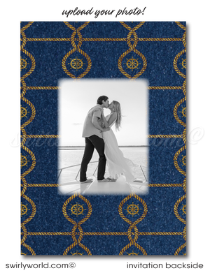 Nautical Wedding Rustic "Tie the Knot" Anchor Wedding Invitations