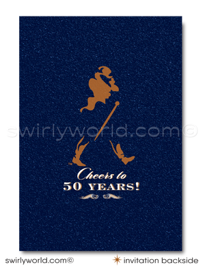 Johnnie Walker Blue Label Whiskey Alcohol 40th Birthday Party Invitation Digital Download