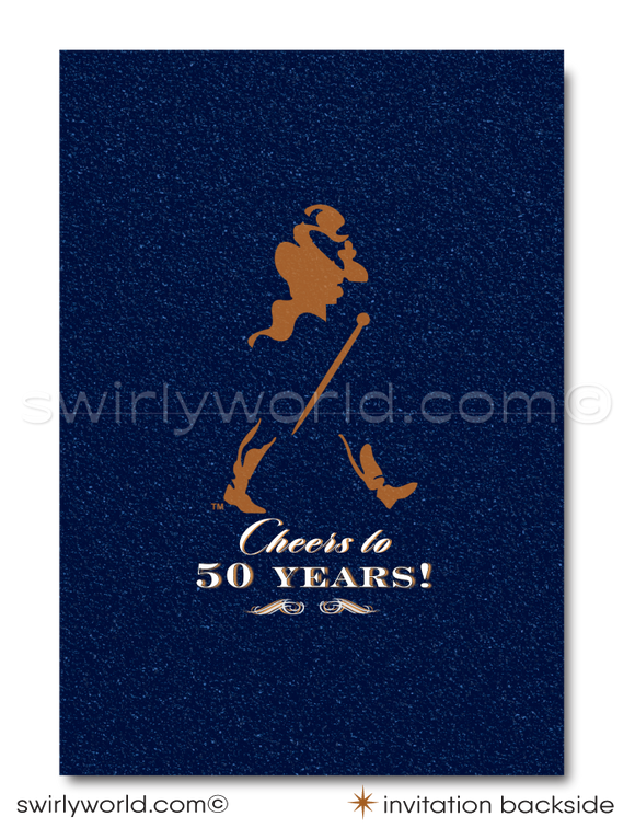 Celebrate in style with our Johnnie Walker Blue Label Whiskey Bottle Design digital invitation and thank you card set, tailored for the whiskey aficionado marking a milestone birthday. Whether it's a landmark 21st, a fabulous 40th, the big 5-0, or any year beyond, this whiskey-inspired invitation design pours sophistication into your liquor-themed birthday bash.