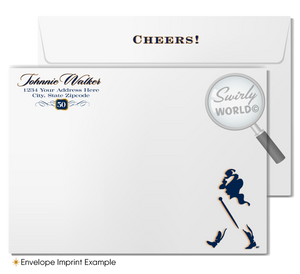 Johnnie Walker Blue Label Whiskey Liquor 40th Birthday Party Printed Invitations for Guys
