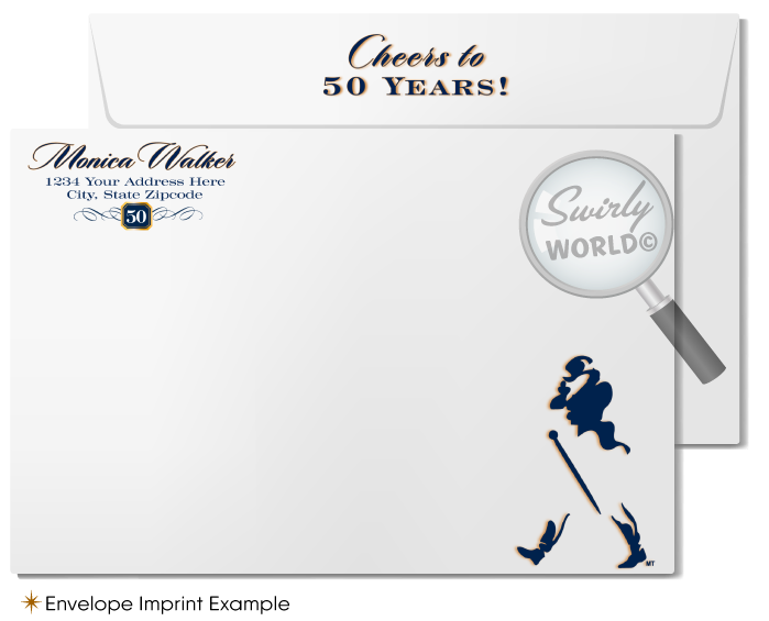 Johnnie Walker Blue Label Whiskey Liquor 40th Birthday Party Printed Invitations for Guys