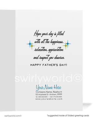 Retro Vintage 1960s Mad Men Mid-Century Modern Style Happy Father's Day Printed Cards