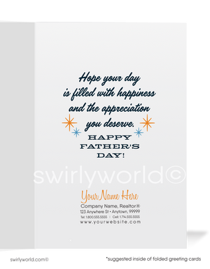 Retro Vintage 1960s Mid-Century Modern Style Happy Father's Day Printed Cards