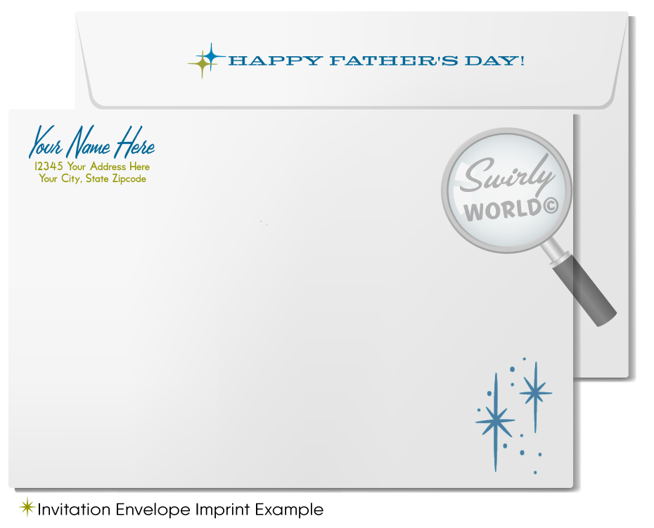 Retro Vintage 1960s Mad Men Mid-Century Modern Style Happy Father's Day Printed Cards