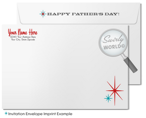 Retro Vintage 1960s Mid-Century Modern MCM Happy Father's Day Printed Cards