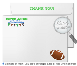 Kick Off MVP Football Team Sports Birthday Party Invitation thank you card Digital Design Download