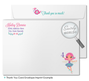 Fairies and Pixies Magical Dress Up Tea Party Birthday Printed Invitations and Thank You Cards