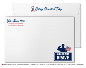 Digital Patriotic American Flag Happy Memorial Day Cards for Instant Download