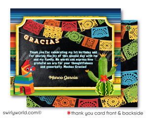 Celebrate with vibrant colors and traditions using our Papel Picado Paper Flags Fiesta Boy Birthday Invitation Digital Download! 🎉🪅 Featuring Dia de Los Muertos-inspired designs, a donkey piñata, and Mexican-style typography. Customize easily for an unforgettable fiesta. Includes thank you cards and envelopes!