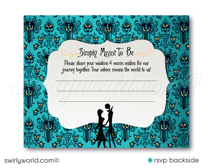 Goth Jack & Sally Skellington NBC Nightmare Before Christmas Digital Download Wedding Invite and RSVP card Bundle