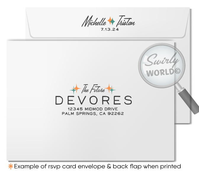 Mad Men Atomic Style Wedding Invitation Set - 1960s Mid-Century Modern Digital Download