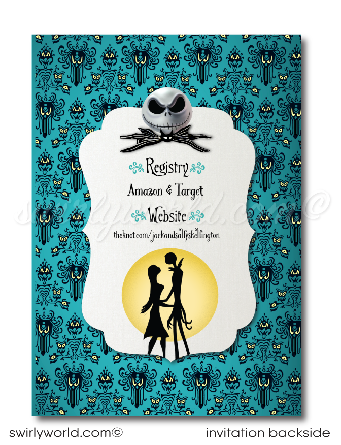 Nightmare Before Christmas Jack and Sally Couples' Bridal Shower Invitation and Thank You Card Digital Download