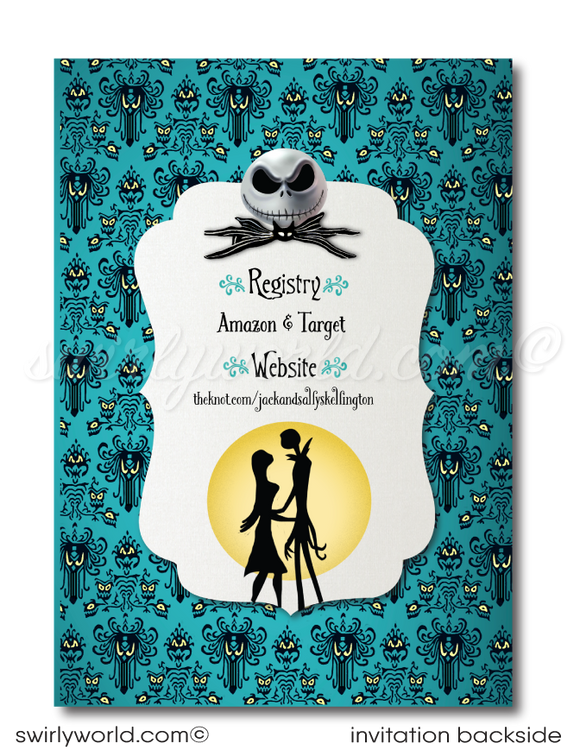 Nightmare Before Christmas Jack and Sally Couples' Bridal Shower Invitation and Thank You Card Digital Download
