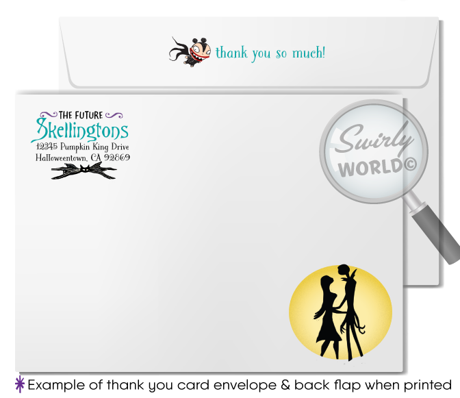 Nightmare Before Christmas Jack and Sally Couples' Bridal Shower Thank You Card Digital Download