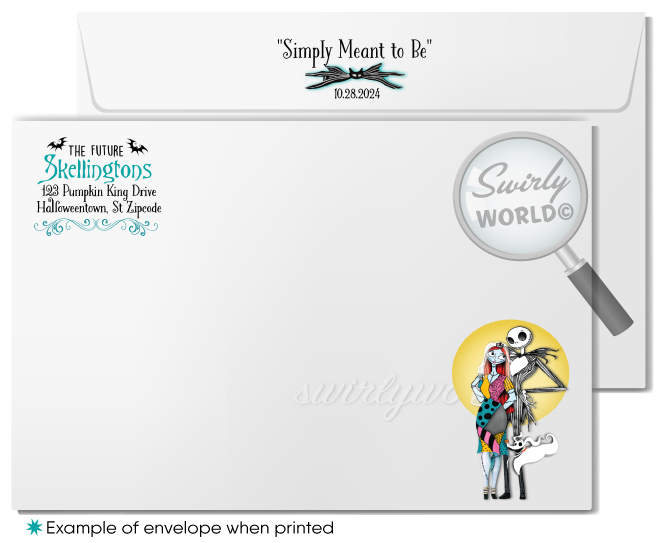 Nightmare Before Christmas Jack and Sally Couples' Bridal Shower Invitation Digital Download