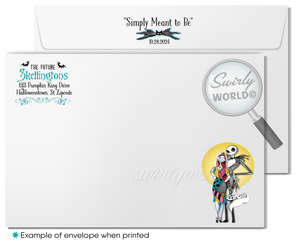 Nightmare Before Christmas NBC Jack and Sally Skellington Couples Bridal Shower Invitation Envelopes