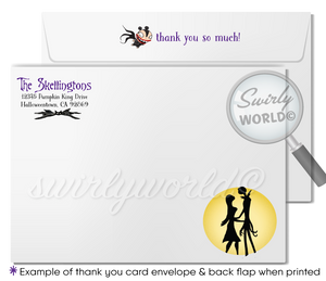 Jack and Sally Skellington Nightmare Before Christmas NBC Printed Wedding Invitations