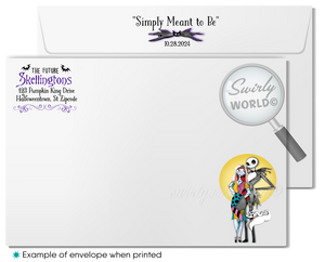 Jack and Sally Skellington Nightmare Before Christmas NBC Printed Wedding Invitations