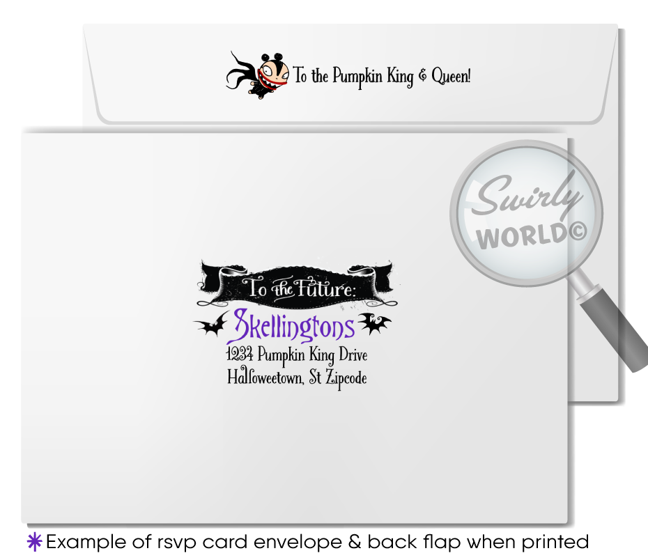 Jack and Sally Skellington Nightmare Before Christmas NBC Printed Wedding Invitations