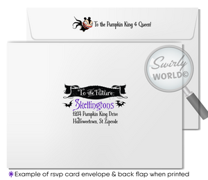 Jack and Sally Skellington Nightmare Before Christmas NBC Printed Wedding Invitations